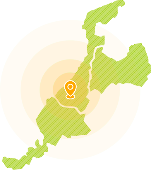 便利屋「喜ずな（きずな）」の対応エリアマップ｜石川・福井・富山の各地に対応しています